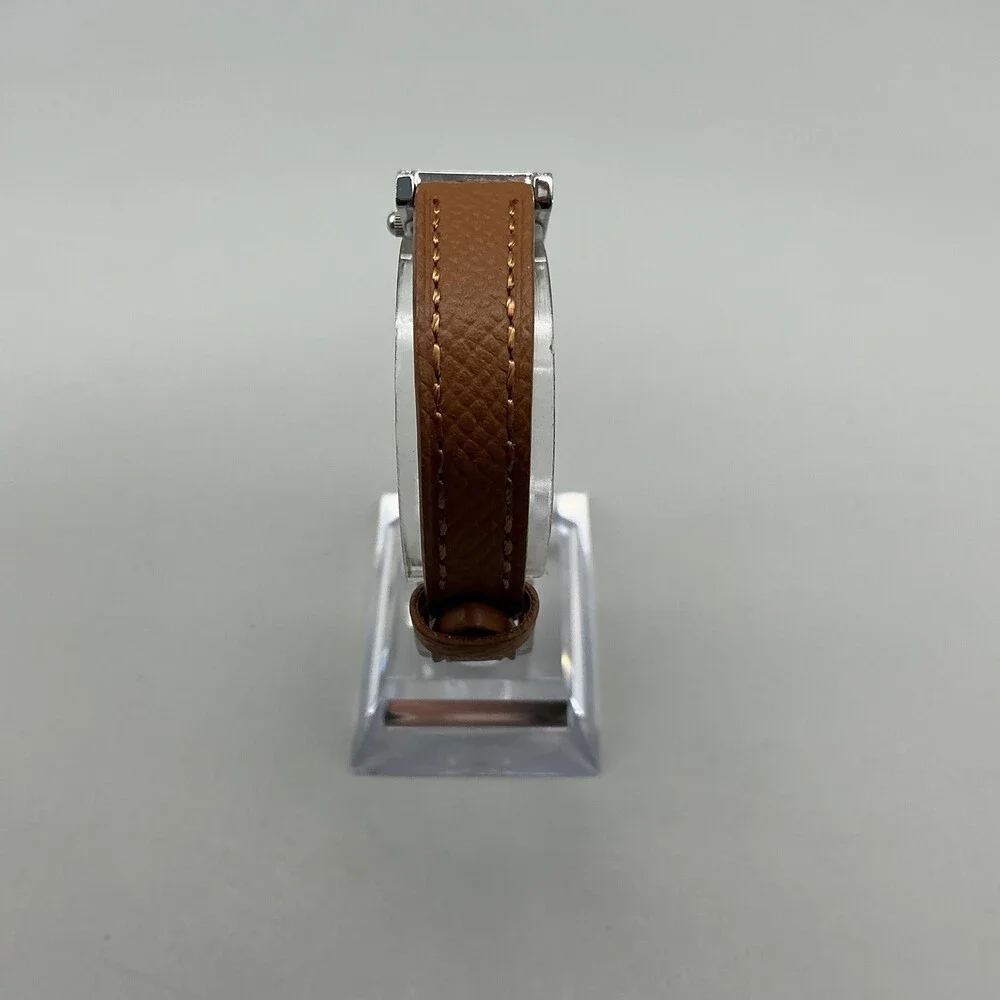 Anne Klein II Womens Watch 17mm Purple Crystal Bezel Brown Leather New Battery